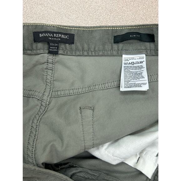 Banana Republic Traveler Slim Corduroy Pants Green Men’s 33x34 - Picture 8 of 8